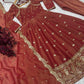 Rust Cosmo Embroidered Anarkali Gown Set with Dupatta