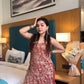 Rust Floral Sequin Sharara Set