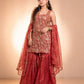 Rust Floral Sequin Sharara Set