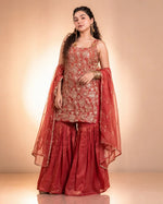 Rust Floral Sequin Sharara Set