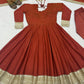 Rust Gota Border Anarkali Set