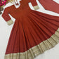 Rust Gota Border Anarkali Set