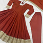 Rust Gota Border Anarkali Set