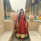 Rust Gota Border Anarkali Set