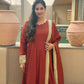 Rust Gota Border Anarkali Set