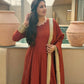 Rust Gota Border Anarkali Set