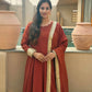 Rust Gota Border Anarkali Set