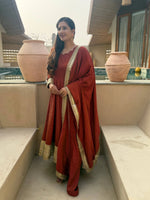 Rust Gota Border Anarkali Set