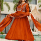Rust Keyhole Anarkali Set