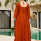 Rust Keyhole Anarkali Set