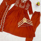 Rust Keyhole Anarkali Set
