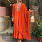 Rust Mirror Embroidered Anarkali