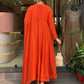 Rust Mirror Embroidered Anarkali