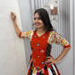 Rust Mirror Work Kediyu Lehenga