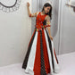 Rust Mirror Work Kediyu Lehenga
