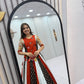 Rust Mirror Work Kediyu Lehenga