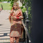 Rust Orange Natural Crepe Silk Punjabi Suit Set with Peacock Embroidery, Sequins Work & Farshi Salwar