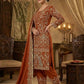 Rust Orange Natural Crepe Silk Punjabi Suit Set with Peacock Embroidery, Sequins Work & Farshi Salwar