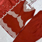 Rust Orange Silk Kurta Farshi Salwar Set