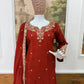 Rust Paisley Embroidered Kurti