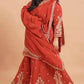 Rust Paisley Embroidered Kurti