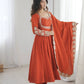 Rust Sequin Flared Gown