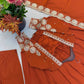 Rust Sequin Flared Gown