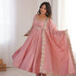 Rust Sequin Flared Gown