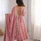 Rust Sequin Flared Gown