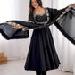 Rust Sequin Flared Gown