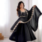 Rust Sequin Flared Gown