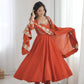Rust Sequin Flared Gown