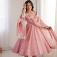 Rust Sequin Flared Gown