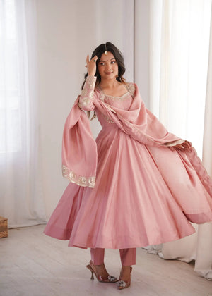 Rust Sequin Flared Gown