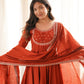 Rust Tassel Anarkali Gown