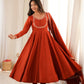 Rust Tassel Anarkali Gown