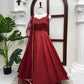 Saffron Butti Jacquard Anarkali Set