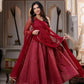 Saffron Butti Jacquard Anarkali Set