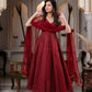 Saffron Butti Jacquard Anarkali Set