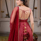 Saffron Butti Jacquard Anarkali Set
