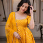 Saffron Butti Jacquard Anarkali Set