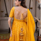 Saffron Butti Jacquard Anarkali Set