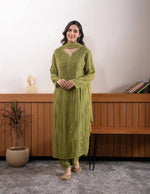 Sage Chikankari Georgette Suit Set