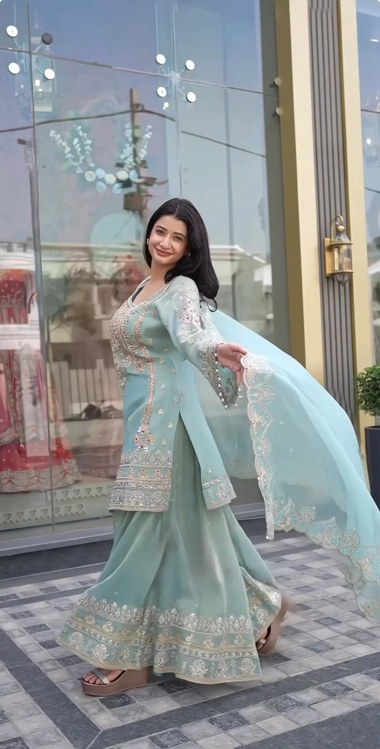 Sage Cording Sequin Sharara