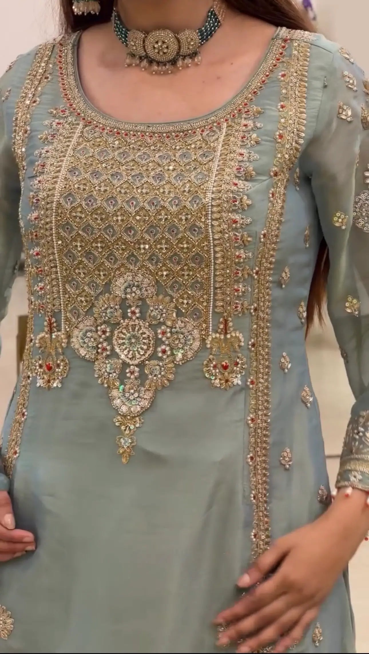 Sage Cording Sequin Sharara