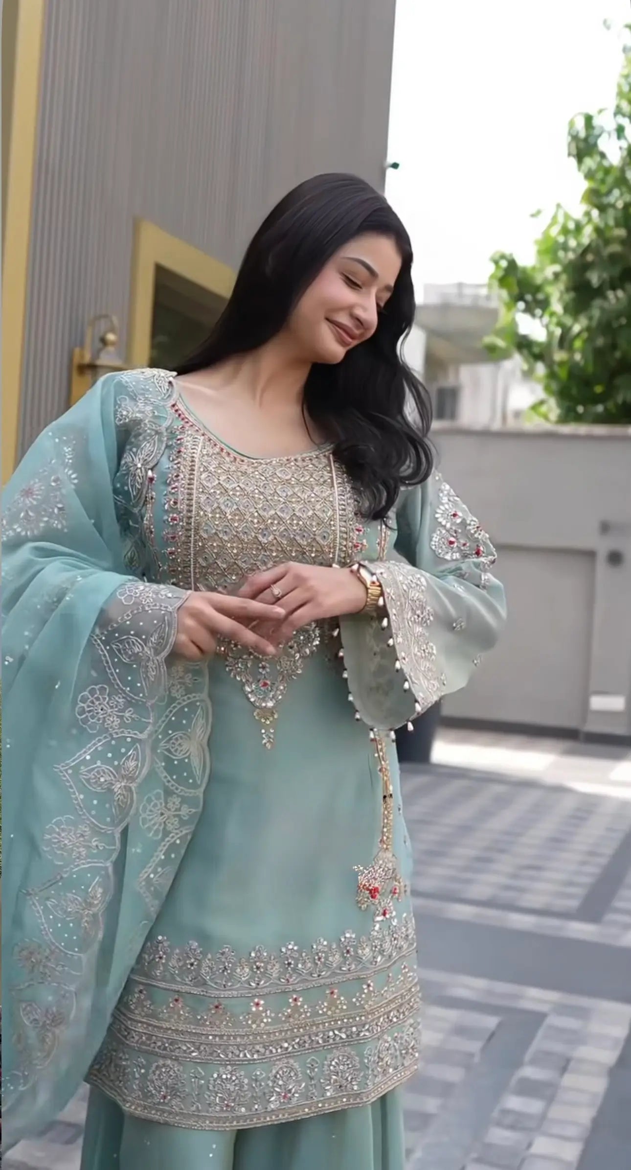 Sage Cording Sequin Sharara