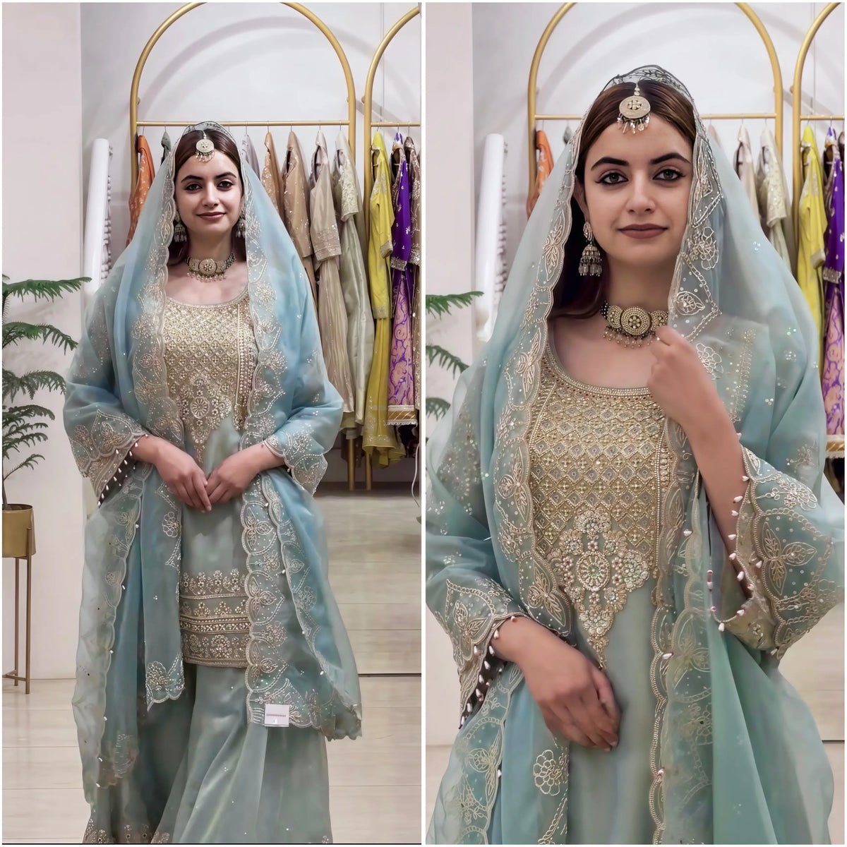 Sage Cording Sequin Sharara