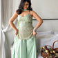 Sage Floral Embroidered Kurti Set