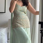 Sage Floral Embroidered Kurti Set