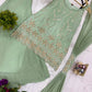 Sage Floral Embroidered Kurti Set